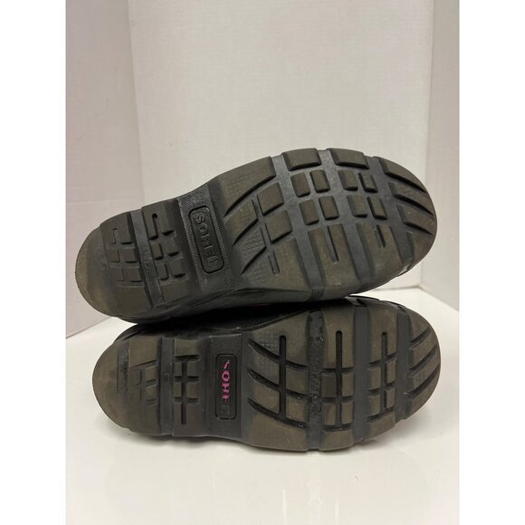 Sorel Pink Cub Polar Bear Swirel Winter Snow Boots Girls Size 4 Pull On - Picture 8 of 9